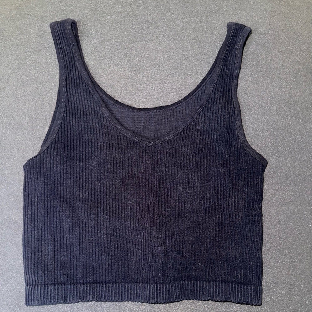 Aeropostale Navy Blue Cropped Reversible Tank Top